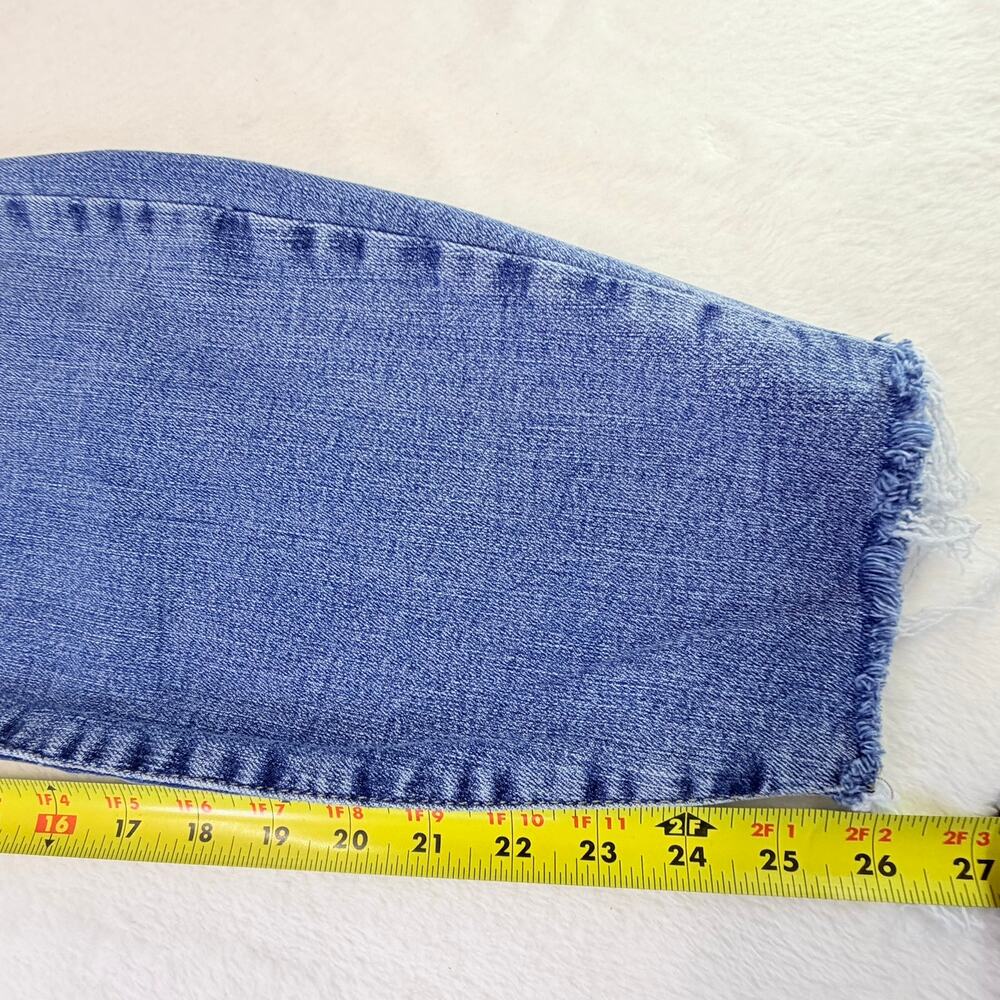Judy Blue Women's Relaxed Fit Raw Hem Crop/Ankle Blue Denim Jeans Size 18W - Picture 10 of 11